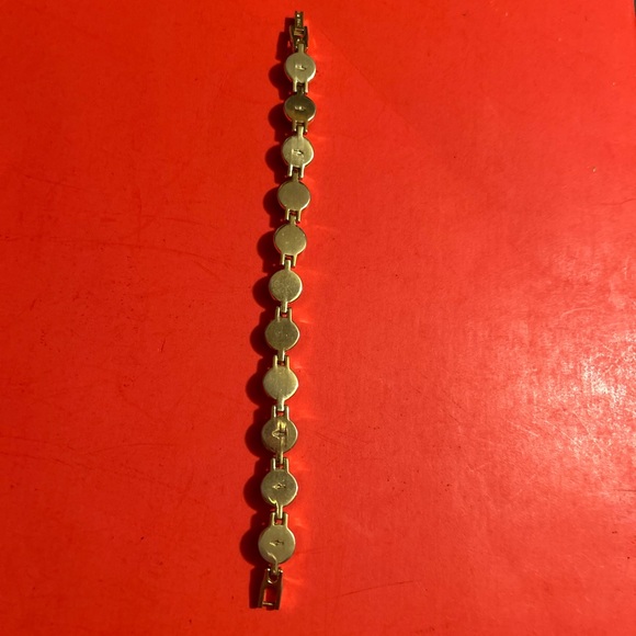 Ladies Gold Tone Multi Colored Gemstone Bracelet 7.5 Inches Unbranded - Picture 14 of 16